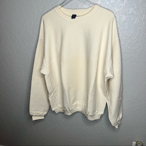 Lands End Mens Cream/Yellow Pullover Sweater - Picture 3 of 7